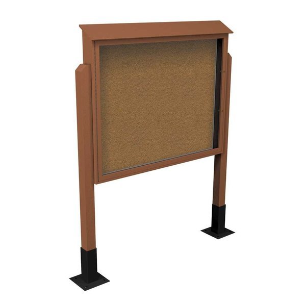 Sliding Door Indoor Enclosed Corkboard, 4, UNITED VISUAL PRODUCTS, Mfr# UV9025ACSH4824-BLACK-MEDGRY